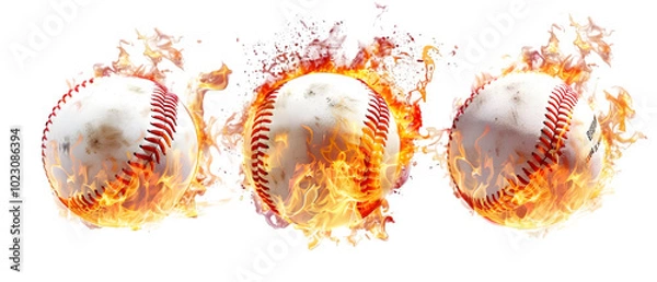 Obraz baseball on fire png transparent background