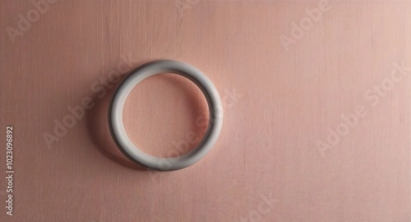 Fototapeta Light peach linen weave texture on plain white background