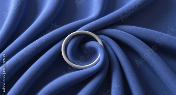 Fototapeta Soft sapphire blue wool fabric texture closeup fibers