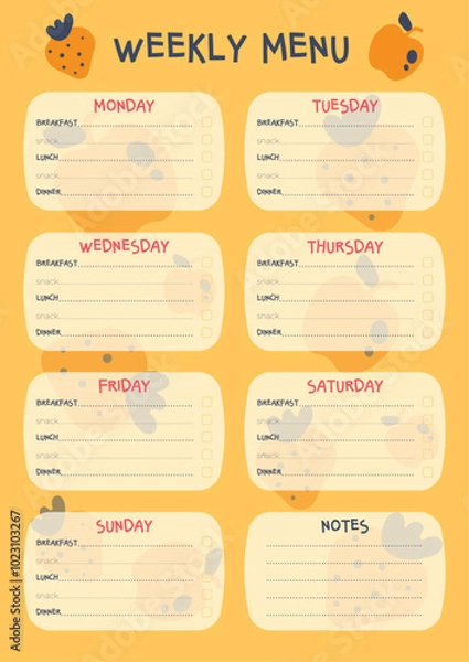 Obraz weekly menu planner