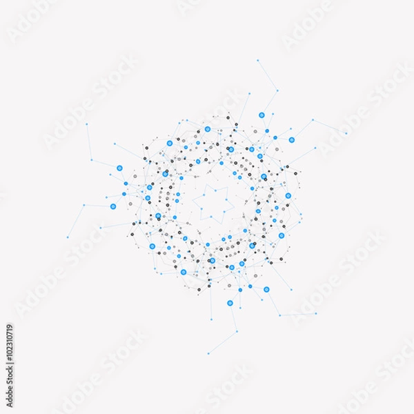Fototapeta Vector background pattern network. Design dots and lines