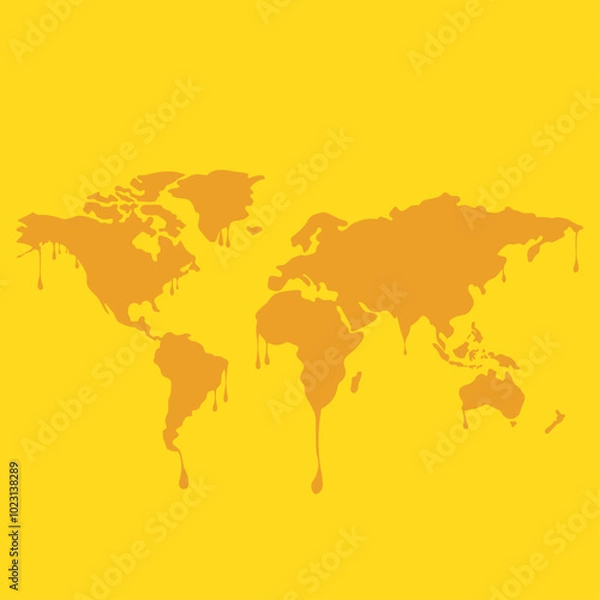 Fototapeta World map with a colorful, geometric pattern made of triangles. Perfect for travel, diversity, and global themes.