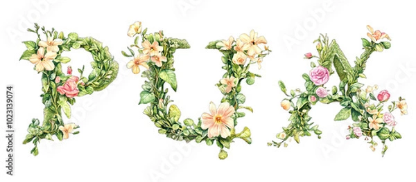Obraz Floral Letters PUK