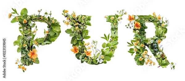 Obraz Floral Letters: P U R