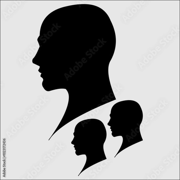 Fototapeta Image of a man's silhouette on a white background