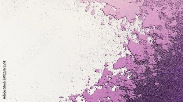 Fototapeta Abstract purple and white textured paint blending together.
