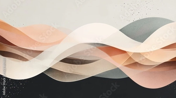 Fototapeta Abstract waves in soft colors create a serene, modern aesthetic.