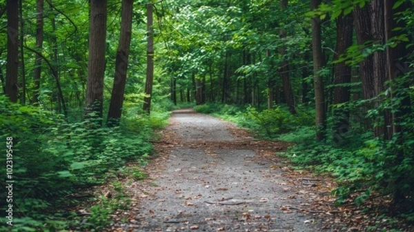 Fototapeta Pathway Through a Lush Forest