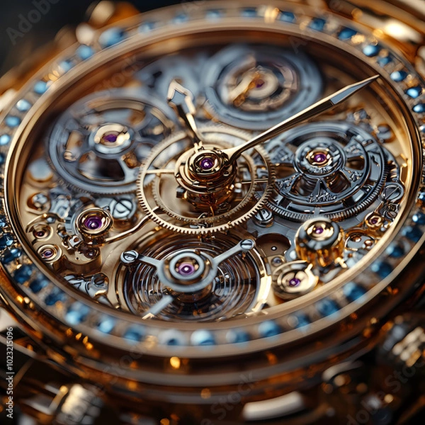 Fototapeta clock gear background and abstract . 3d, rendering, illustration