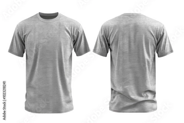 Fototapeta Grey t shirt mockup template for print design presentation.