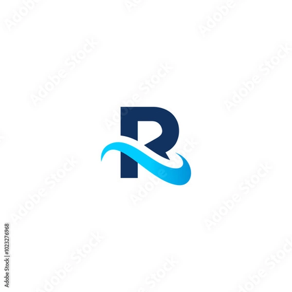 Obraz R monogram logo simple vector