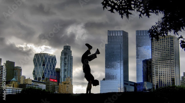 Obraz silueta dancing en central park