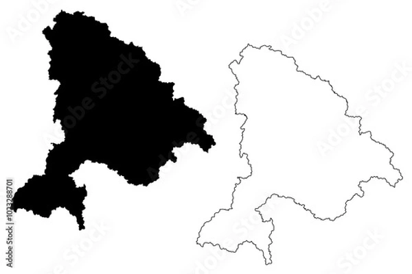 Fototapeta Cheonan City (South Korea, Republic of Korea, ROK, South Chungcheong Province) map vector illustration, scribble sketch City of Chonan map