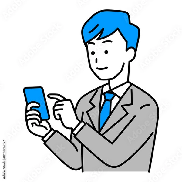 Fototapeta スマートフォンを操作するスーツの男性