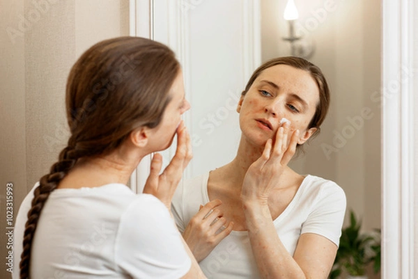 Fototapeta the use of emollient for dry flaky skin, as in the treatment of psoriasis, eczema and other diseases of dry skin.