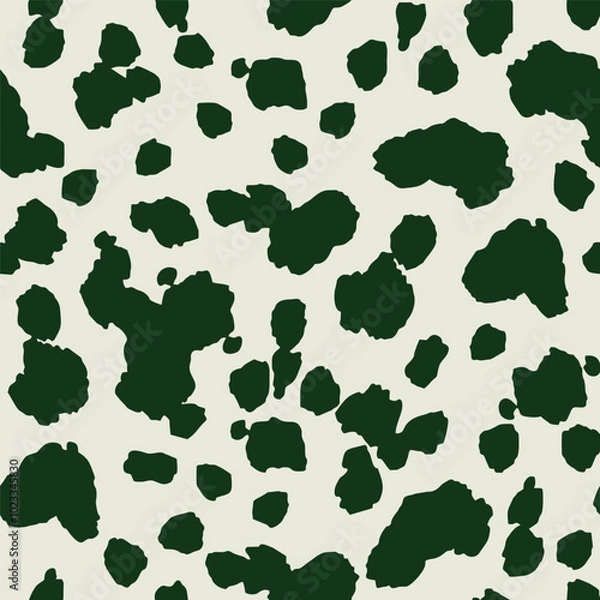 Fototapeta Green vector seamless texture with Spots. Abstract illustration with colored bubbles in nature style. Pattern for Design for textile, fabric, wallpapers. Vector Flat Background with Different Blotches