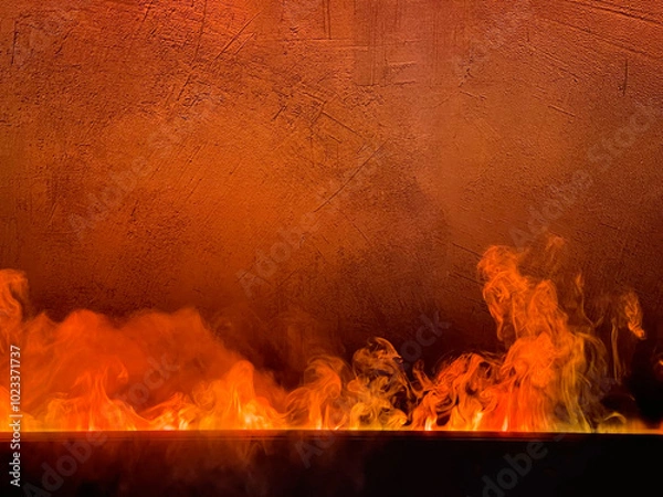 Obraz Bright flame against a concrete wall