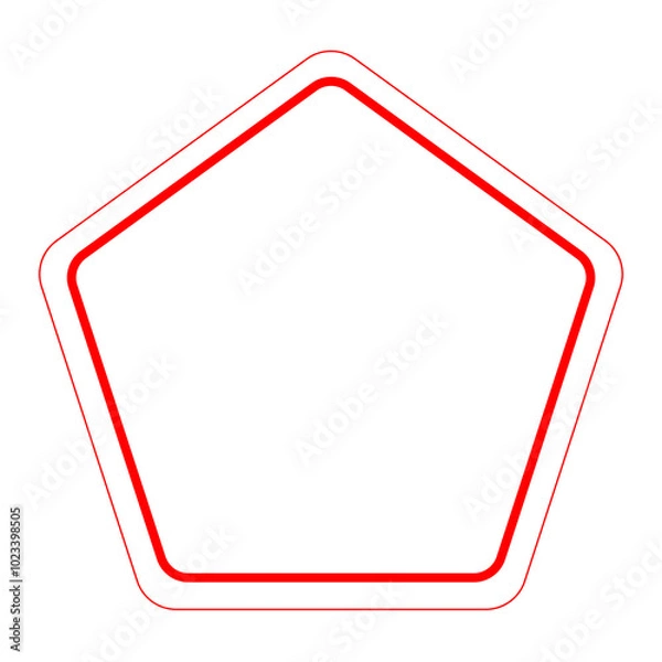 Obraz red and white pentagon line frame