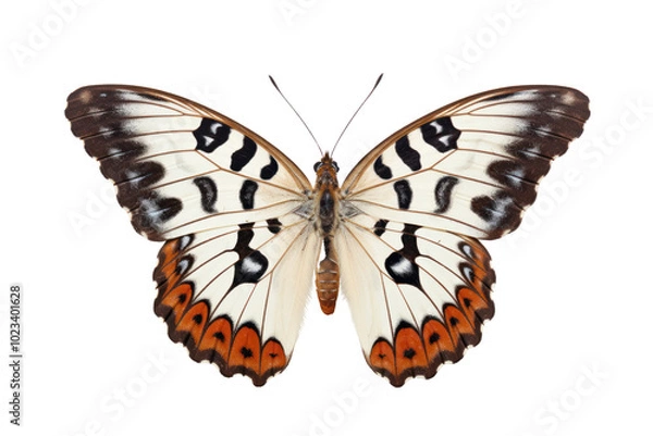 Fototapeta Butterfly nearly indistinguishable from a white background, showcasing its unique camouflage