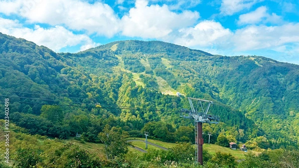 Obraz リフトが見える夏の風景　湯沢高原スキー場
