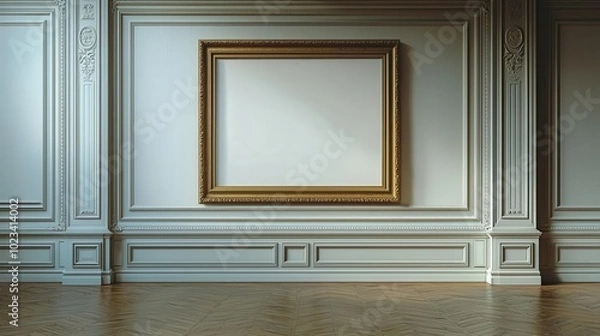 Fototapeta Elegant empty frame on a classic wall.