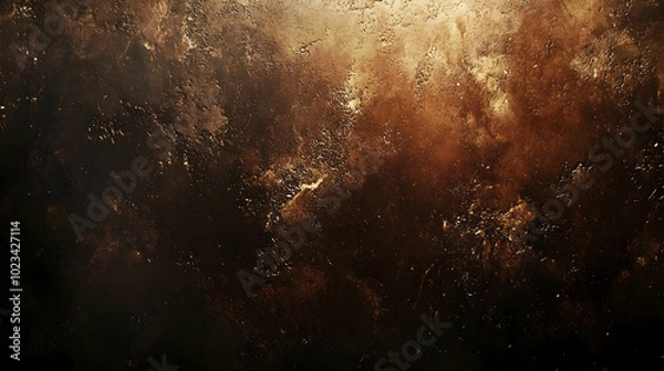 Fototapeta Dark Brown Abstract Background With Golden Specks