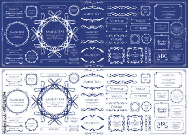 Fototapeta クリスマスのフレームデザインセット