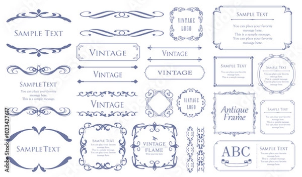 Fototapeta クリスマスのフレームデザインセット