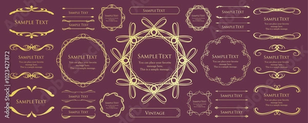 Fototapeta クリスマスのフレームデザインセット