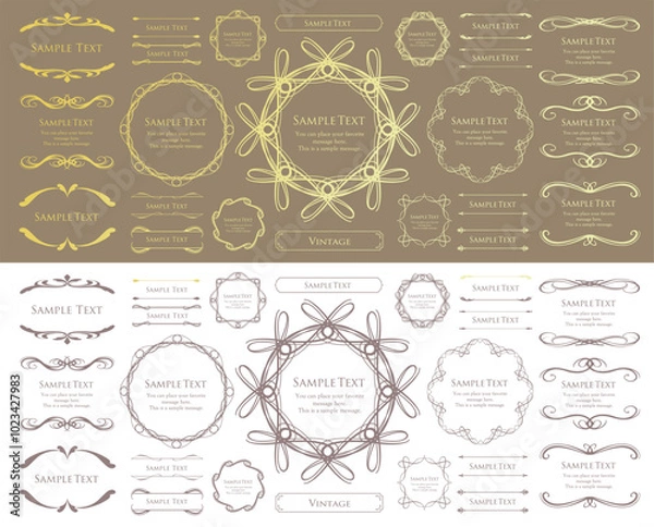 Fototapeta クリスマスのフレームデザインセット