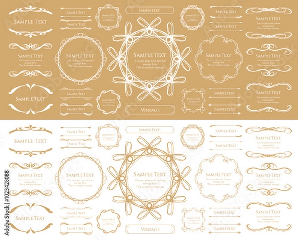 Fototapeta クリスマスのフレームデザインセット