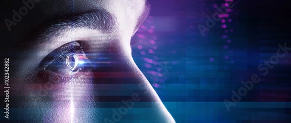 Obraz Oko w środowisku high tech