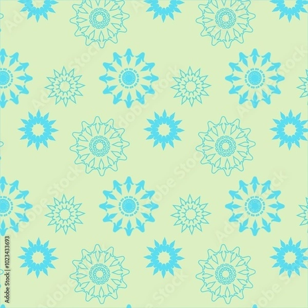 Fototapeta seamless vector pattern of flowers in various colors and shapes multi color floral seamless repeat pattern