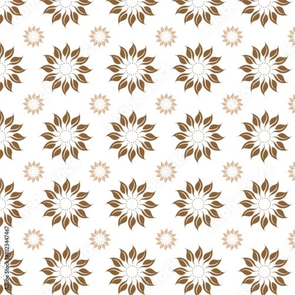 Fototapeta seamless vector pattern of flowers in various colors and shapes multi color floral seamless repeat pattern