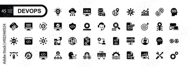 Obraz DevOps  web icon vector illustration concept for software engineering and development. 