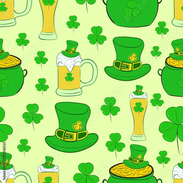 Fototapeta Seamless texture St. Patrick's Day