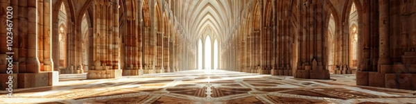 Fototapeta Mystical Mosaic Patterns in Earthy Tones at an European Cathedral