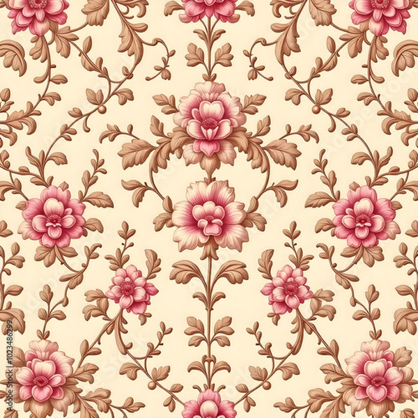 Fototapeta seamless pattern with flowers	