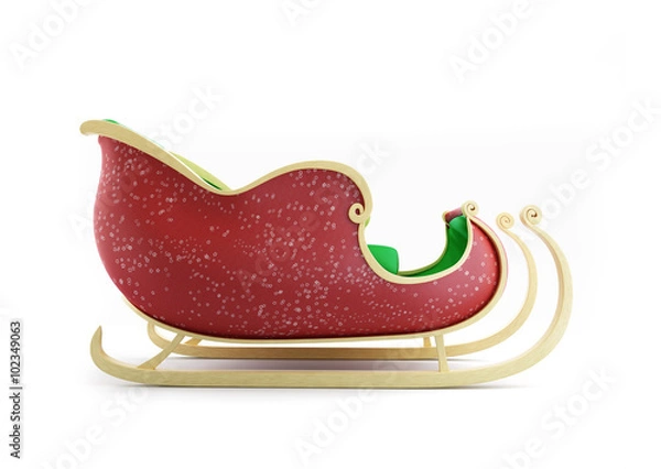 Obraz Santa Sleigh 3d Illustrations on a white background