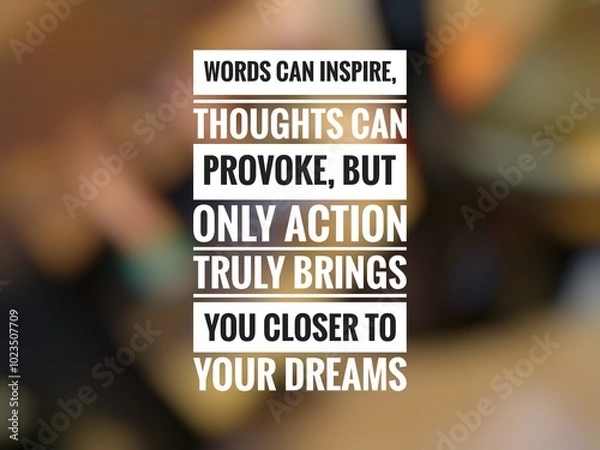 Obraz motivation and inspirational quotes on bokeh or blur background