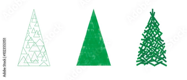 Fototapeta Weihnachtsbäume in 3 verschiedenen Designs - minimal und symmetrisch