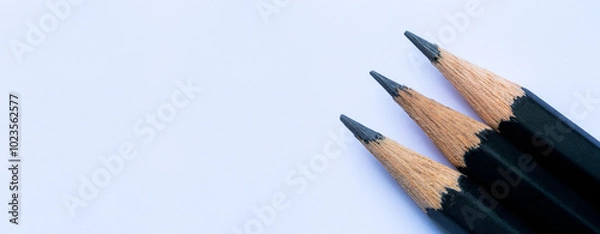 Fototapeta Close-up pencil isolated on white background,Close up pencil isolated on white background business concept,