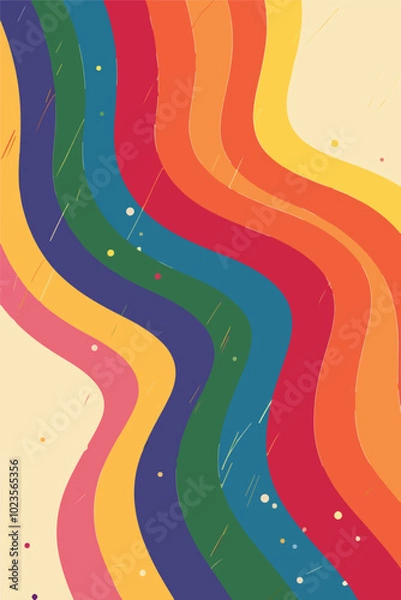 Fototapeta A colorful LGBTQ pride flag waving gently in the wind, symbolizing love, diversity, acceptance, and equality. Perfect for use in designs related to LGBTQ rights, events, pride celebrations, and inclus