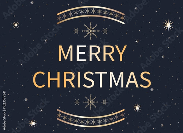 Fototapeta Christmas postcard with simple decorative elements on dark background