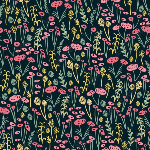 Fototapeta Seamless pattern in vintage style.