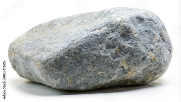Obraz Large smooth gray rock isolated on white background Aerial
