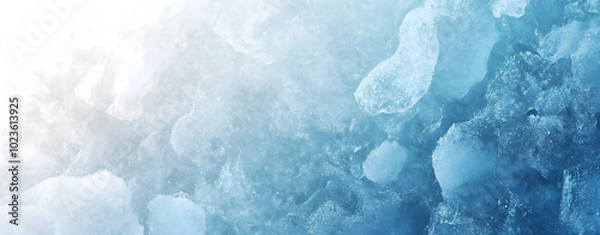 Fototapeta A smooth ice texture background with frosty details and transparent layers