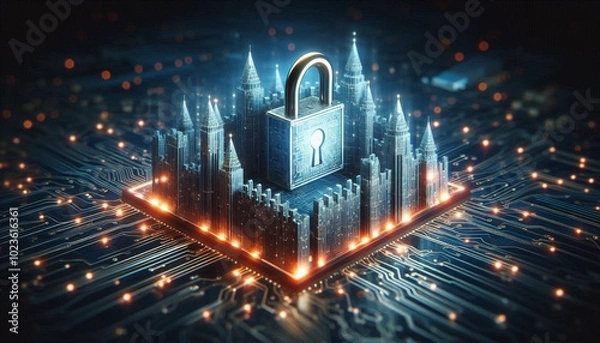 Obraz Secure your digital landscape with our robust cybersecurity solutions. Protect sensitive information from cyber threats with advanced encryption and network security.
