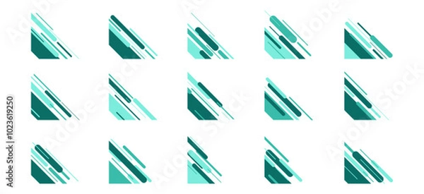 Obraz Creative Abstract Shape Border and Corner Frame Vector Set Collection. Decorative Elements Corners, Borders, and Frames. Creative Shape for Banners, Certificates, Invitations, and Covers Design