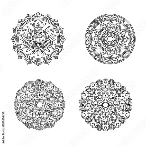 Obraz Black And White Mandala Design 